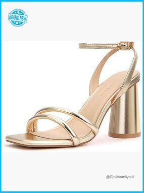 Square Toe Block Heeled Sandals Ankle Strap Chic Minimalist Heels Comfort